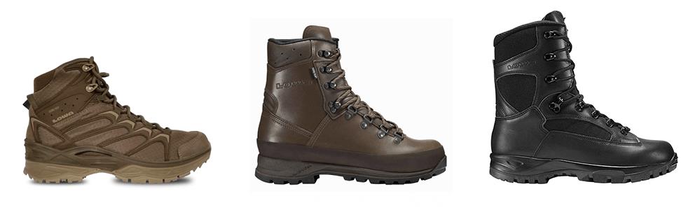 LOWA Combat Boots With Full Grain Leather Uppers